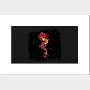 Night Sky Red Dragon Posters and Art